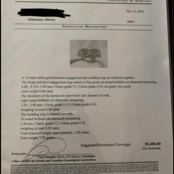 Engagement ring set 1.40 carat - Picture 3 of 3